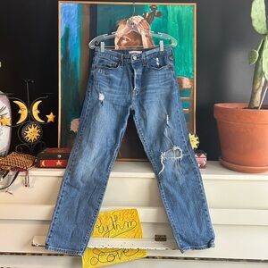 Levi Strauss Distressed Blue Boyfriend Wedgie Jeans Size 30